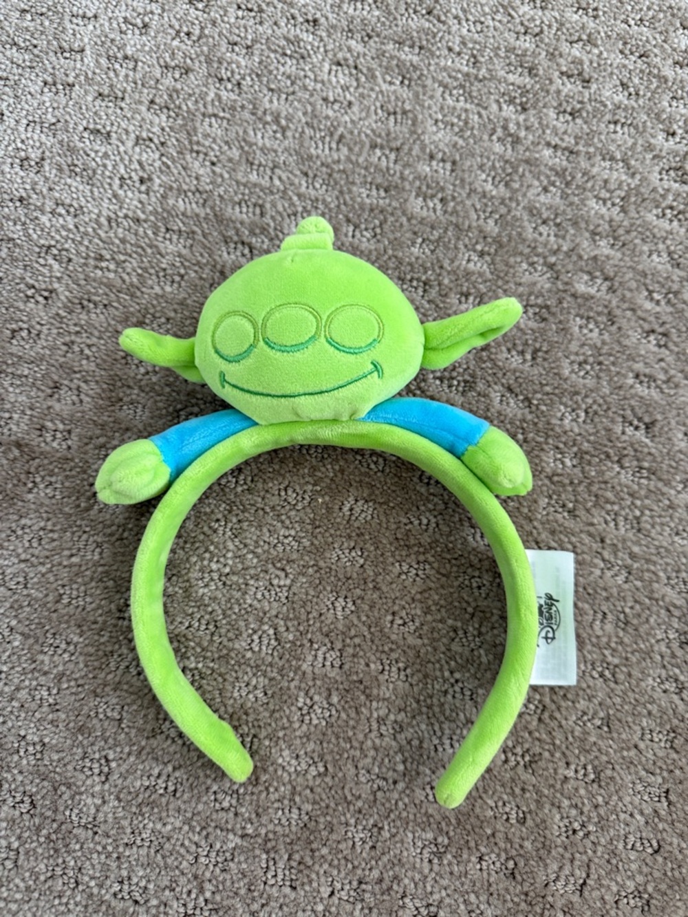 Disney Plush Three-Eyed Alien Headband in Lime Green and Teal